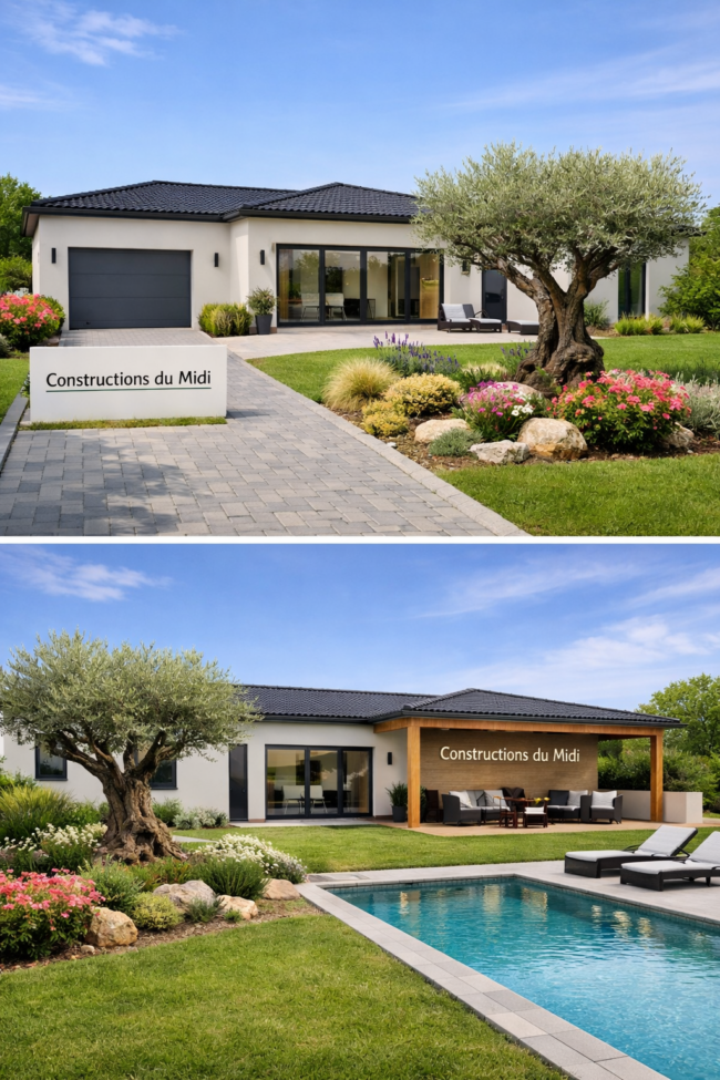 Maison tuile noire