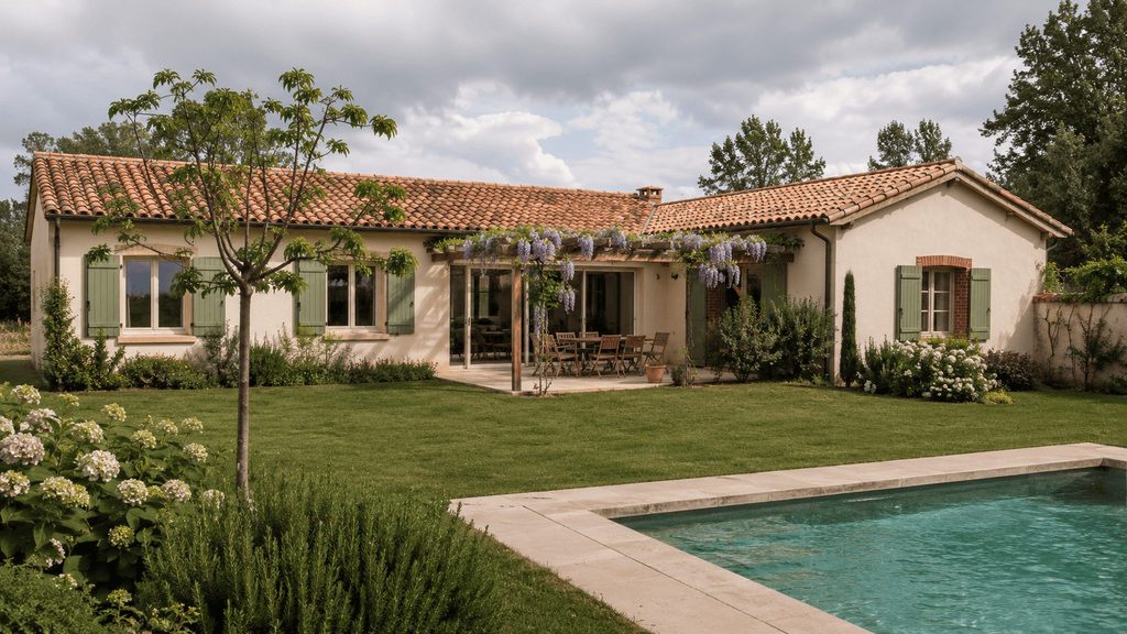 2026 09 02 03 maison B exterieur plain pied 130m2 campagne chic piscine