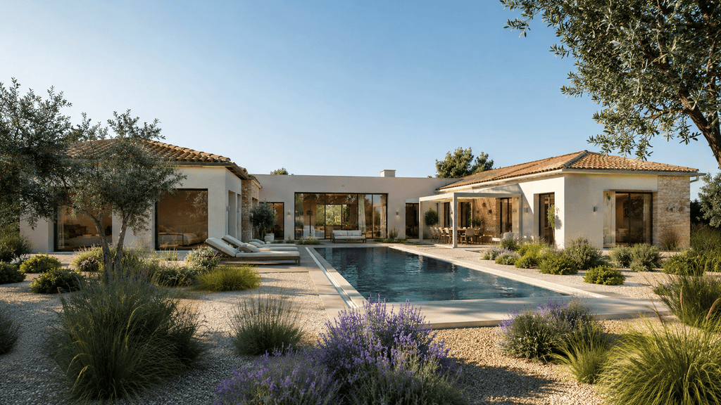 2026 09 03 01 maison A exterieur plain pied 200m2 contemporaine piscine
