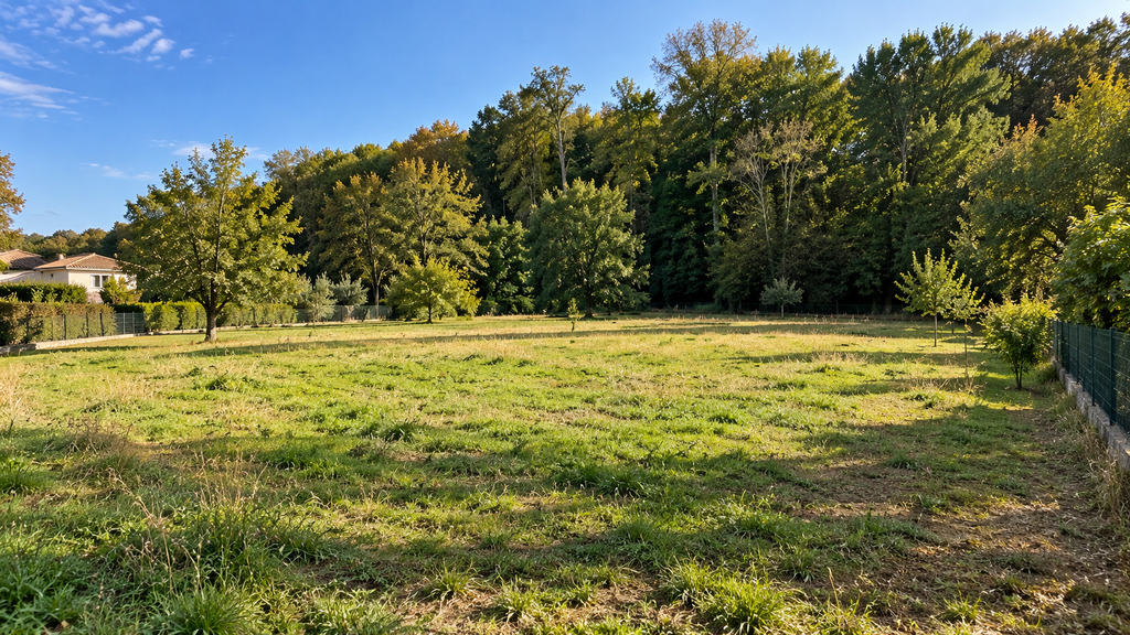 Prairie verdoyante bordée de forêt